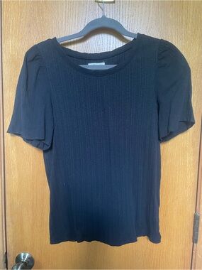 Madewell Classic Black Short-Sleeve Ribbed Women's Top